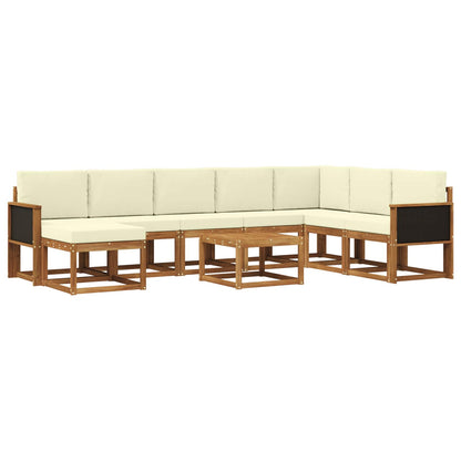 Set di divani da esterno con cuscino 9 pcs Naturale e Crema