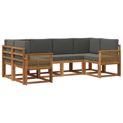 Set di divani da esterno 6 pz Naturale e Antracite