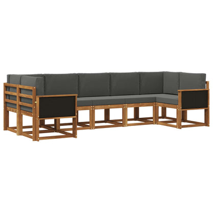 Set di divani da esterno 7 pz Naturale e Antracite