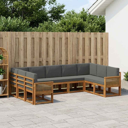 Set di divani da esterno con cuscino 9 pcs Naturale e Antracite