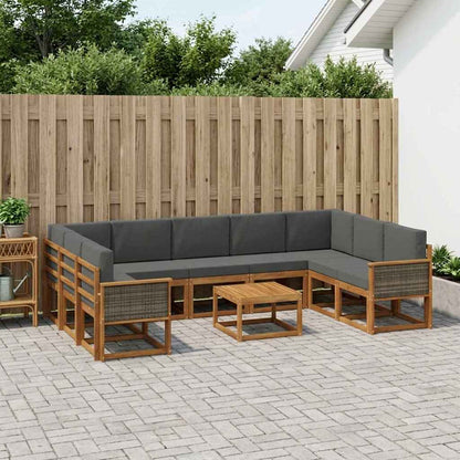 Set di divani da esterno 10 pcs Naturale e Antracite
