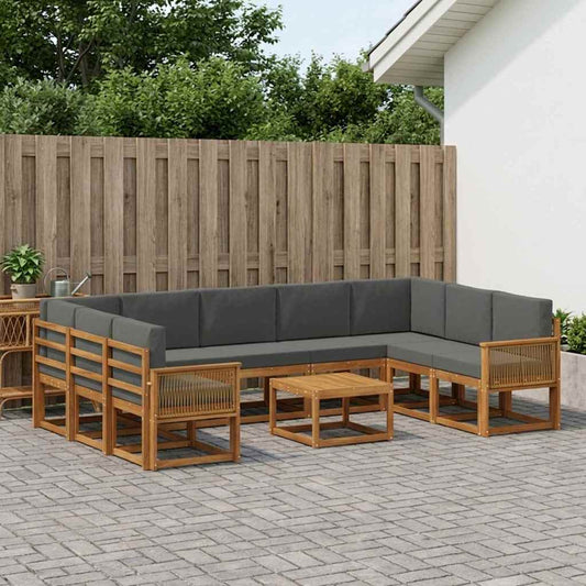 Set di divani da esterno 10 pcs Naturale e Antracite