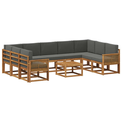 Set di divani da esterno 10 pcs Naturale e Antracite