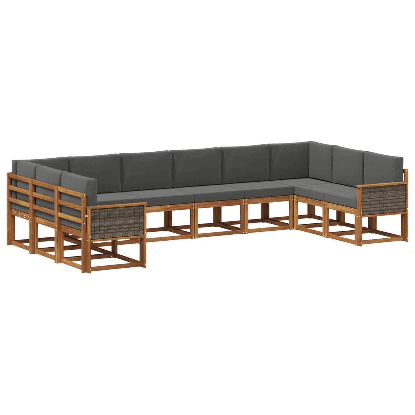 Set di divani da esterno 10 pcs Naturale e Antracite
