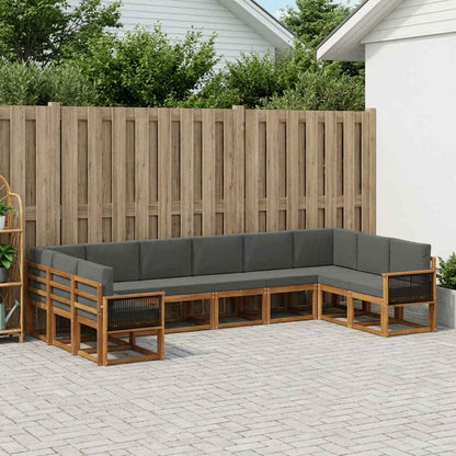 Set di divani da esterno 10 pcs Naturale e Antracite