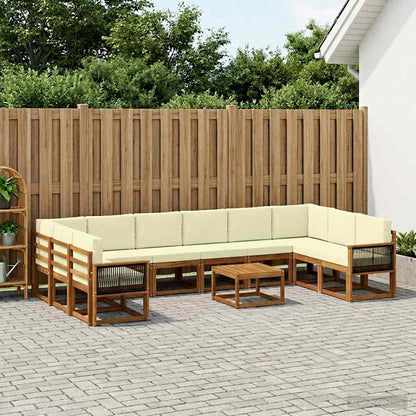 Set di divani da esterno con cuscino 11 pcs Naturale e Crema