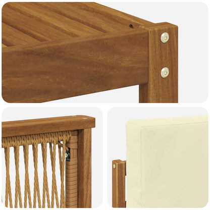 Set di divani da esterno con cuscino 11 pcs Naturale e Crema