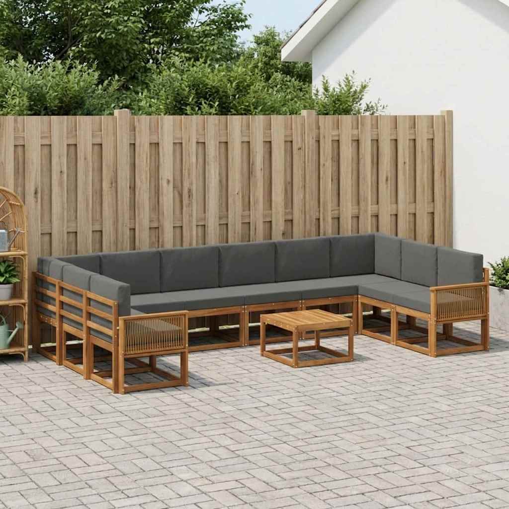 Set di divani da esterno 11 pcs Naturale e Antracite