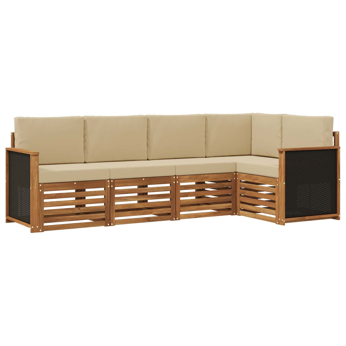 Set divano sezionale con cuscino 4 pcs Naturale | homemem39