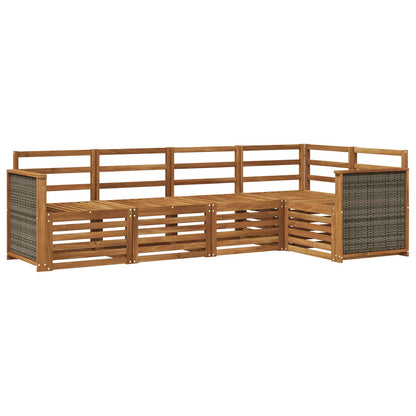 Set divano sezionale 4 pcs Naturale Legno di Acacia Massello