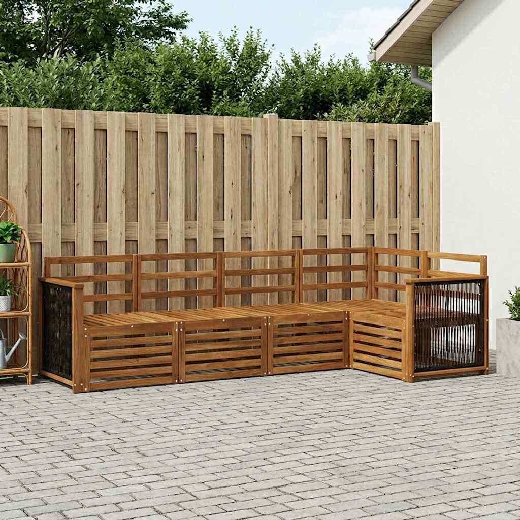 Set divano sezionale 4 pcs Naturale Legno di Acacia Massello | homemem39