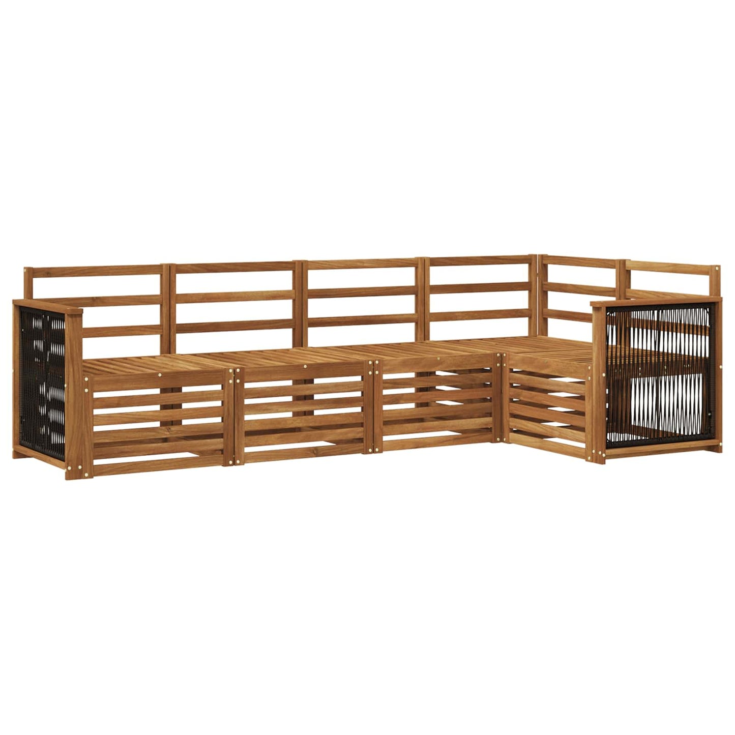 Set divano sezionale 4 pcs Naturale Legno di Acacia Massello | homemem39