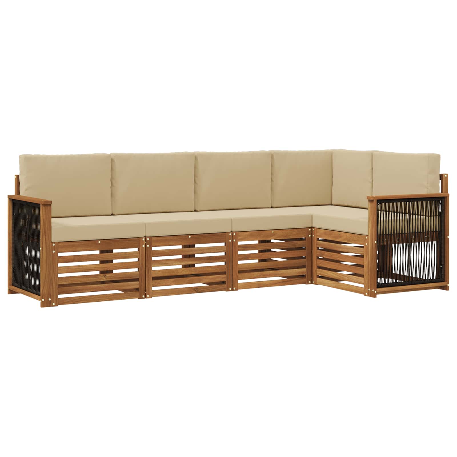 Set divano sezionale con cuscino 4 pcs Naturale | homemem39