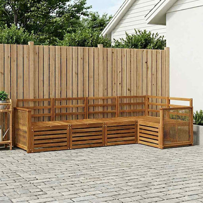 Set divano sezionale 4 pcs Naturale Legno di Acacia Massello | homemem39
