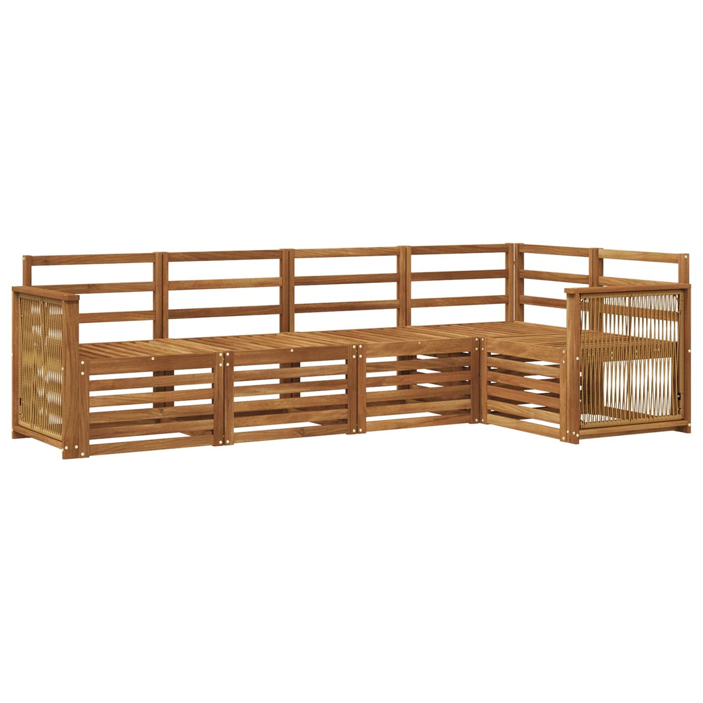 Set divano sezionale 4 pcs Naturale Legno di Acacia Massello | homemem39