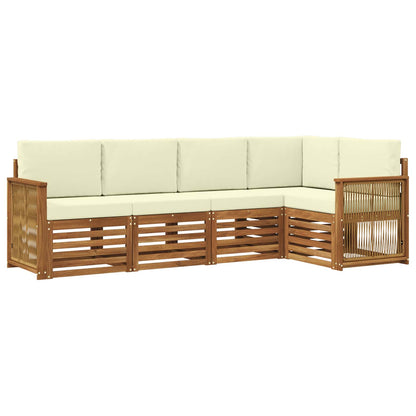 Set divano sezionale con cuscino 4 pcs Naturale e Crema | homemem39