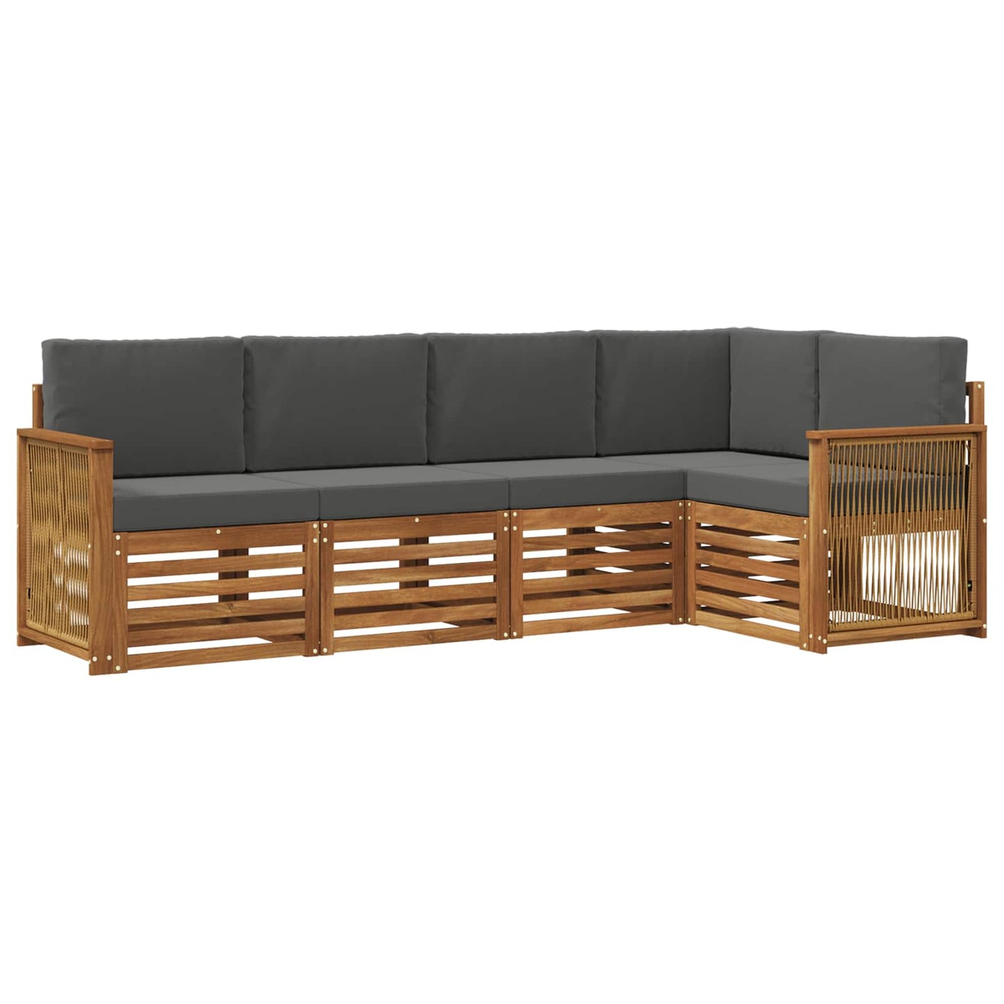 Set divano sezionale con cuscino 4 pcs Naturale e Antracite | homemem39