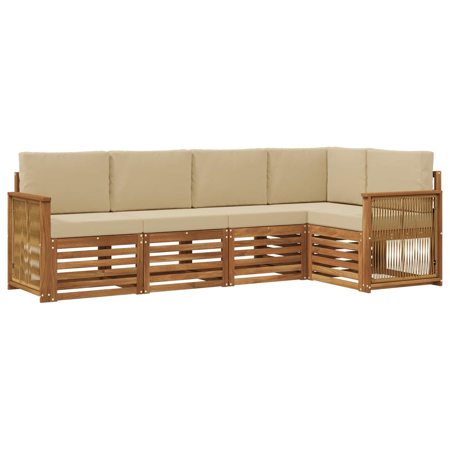 Set divano sezionale con cuscino 4 pcs Naturale | homemem39