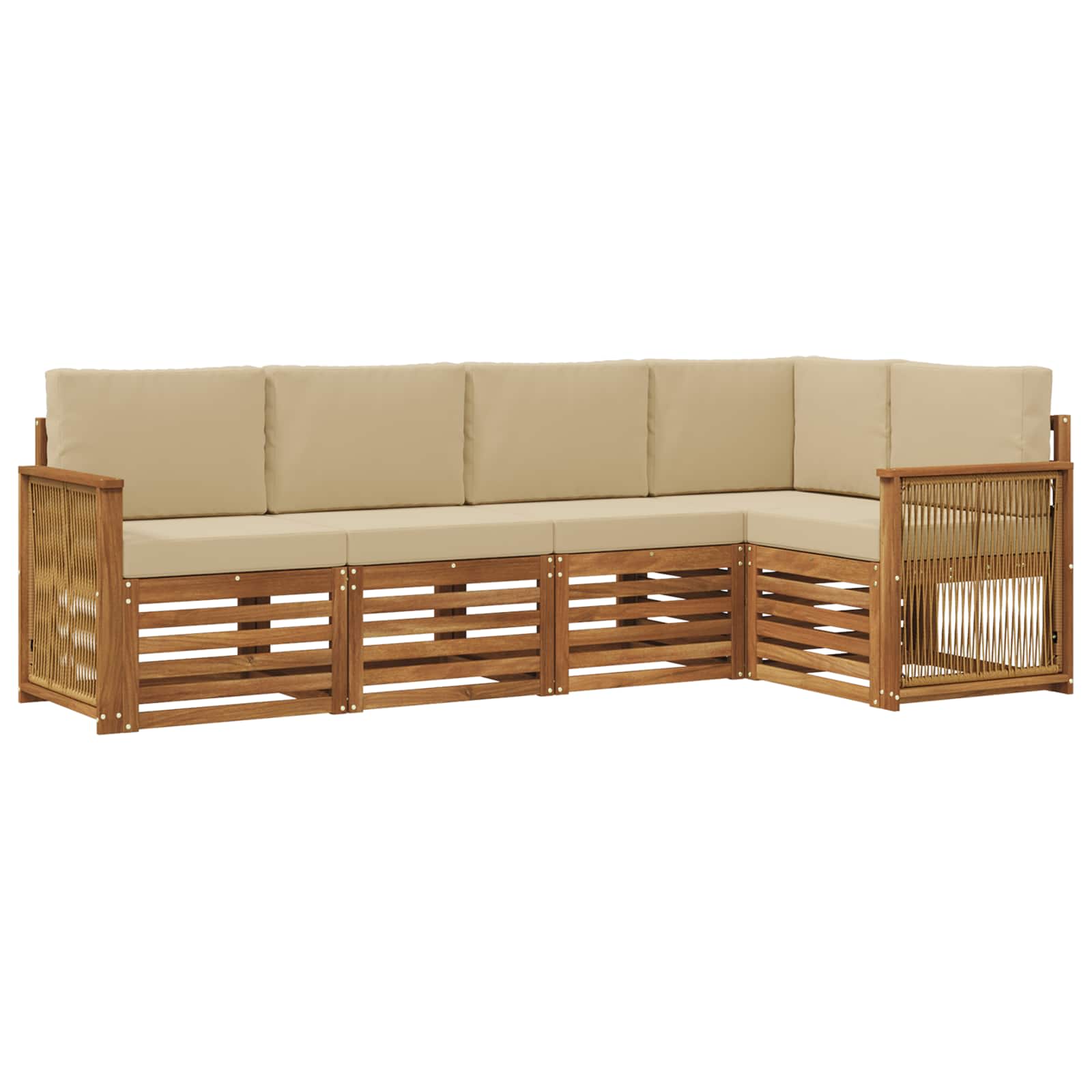 Set divano sezionale con cuscino 4 pcs Naturale | homemem39