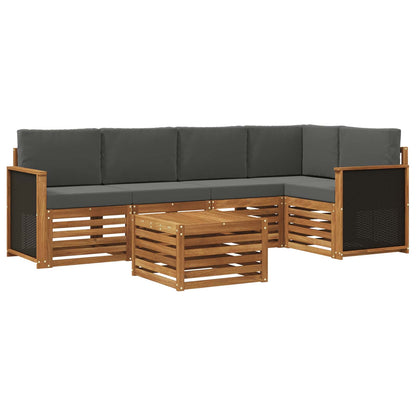 Set divano sezionale con cuscino 5 pcs Naturale e Antracite | homemem39