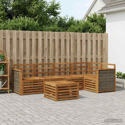 Set divano sezionale 5 pcs Naturale Legno di Acacia Massello