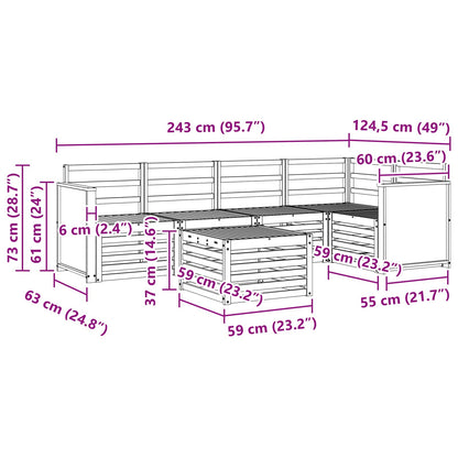 Set divano sezionale 5 pcs Naturale Legno di Acacia Massello | homemem39