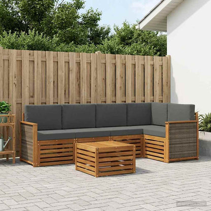 Set divano sezionale con cuscino 5 pcs Naturale e Antracite