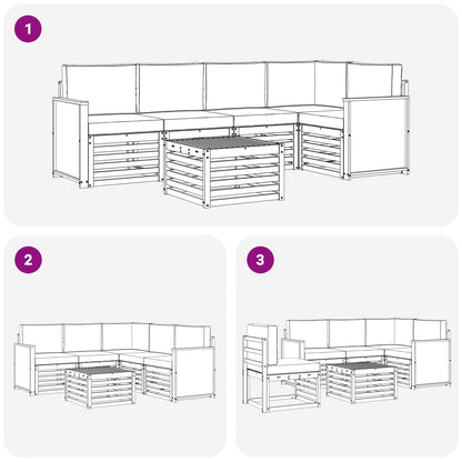 Set divano sezionale con cuscino 5 pcs Naturale | homemem39