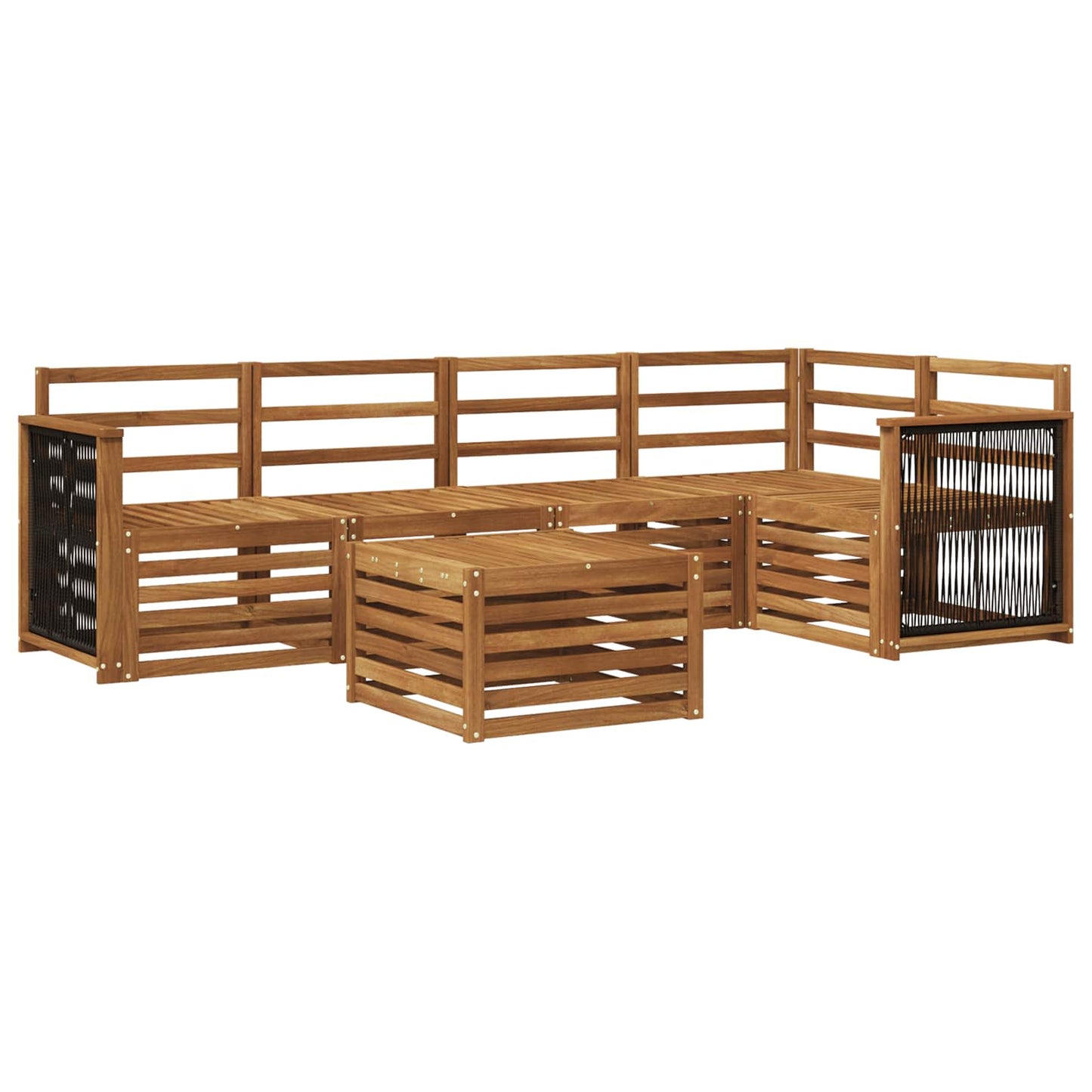 Set divano sezionale 5 pcs Naturale Legno di Acacia Massello | homemem39