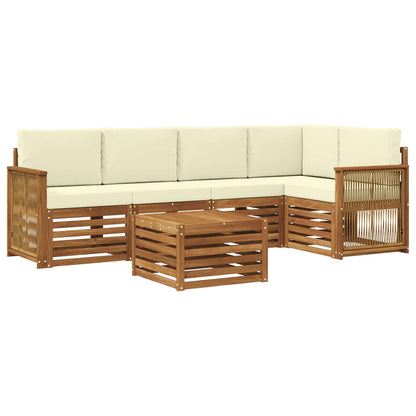 Set divano sezionale con cuscino 5 pcs Naturale e Crema | homemem39