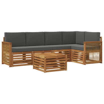 Set divano sezionale con cuscino 5 pcs Naturale e Antracite | homemem39