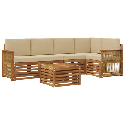 Set divano sezionale con cuscino 5 pcs Naturale | homemem39