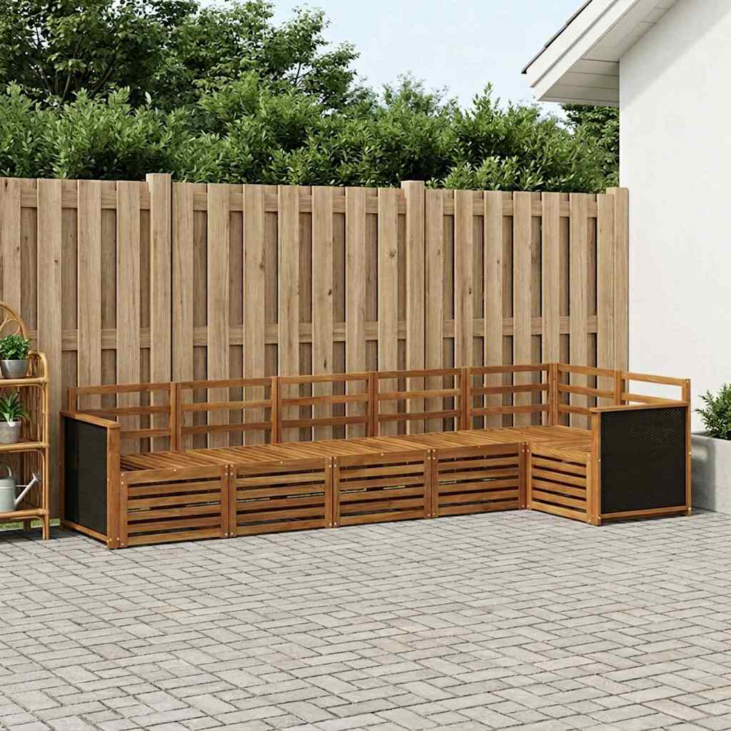 Set divano sezionale 5 pcs Naturale Legno di Acacia Massello