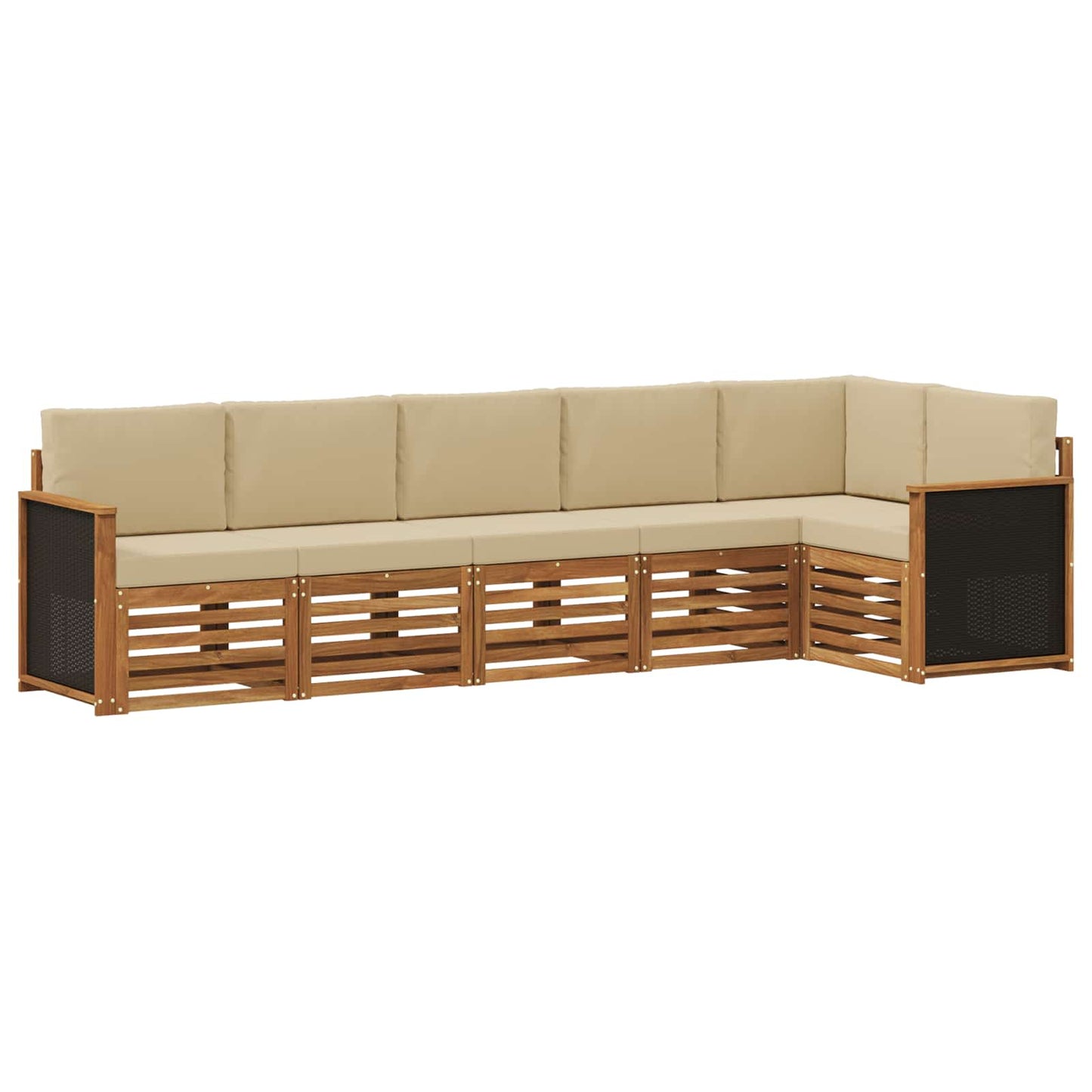 Set divano sezionale con cuscino 5 pcs Naturale | homemem39
