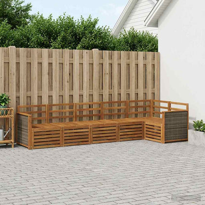 Set divano sezionale 5 pcs Naturale Legno di Acacia Massello