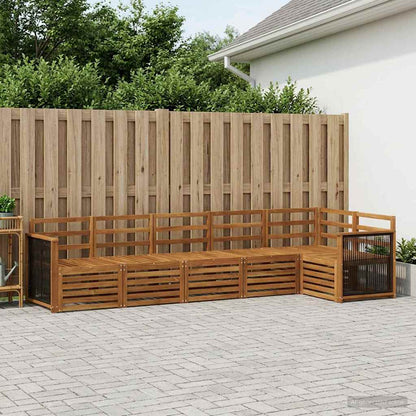 Set divano sezionale 5 pcs Naturale Legno di Acacia Massello