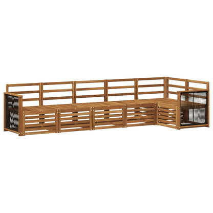 Set divano sezionale 5 pcs Naturale Legno di Acacia Massello