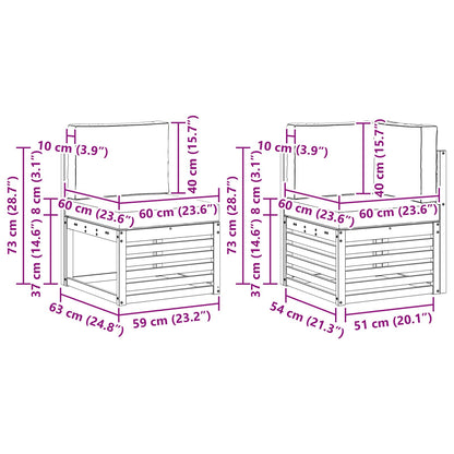 Set divano sezionale con cuscino 5 pcs Naturale e Grigio Chiaro