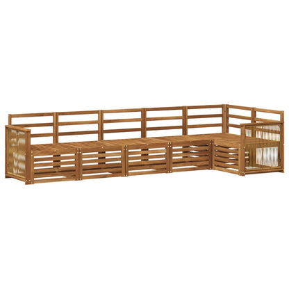 Set divano sezionale 5 pcs Naturale Legno di Acacia Massello