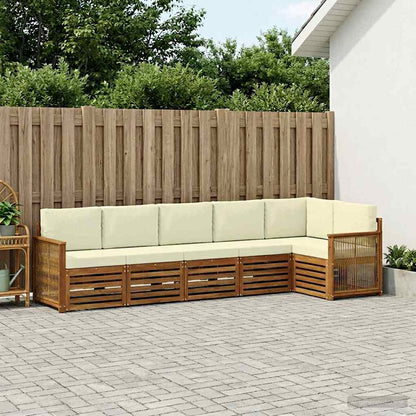 Set divano sezionale con cuscino 5 pcs Naturale e Crema