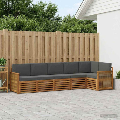 Set divano sezionale con cuscino 5 pcs Naturale e Antracite