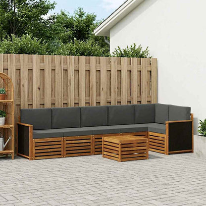 Set divano sezionale con cuscino 6 pcs Naturale e Antracite | homemem39