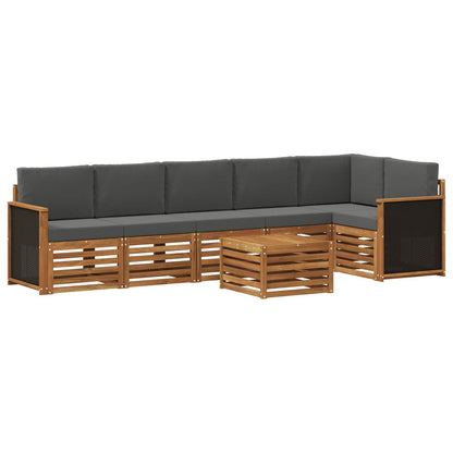Set divano sezionale con cuscino 6 pcs Naturale e Antracite | homemem39