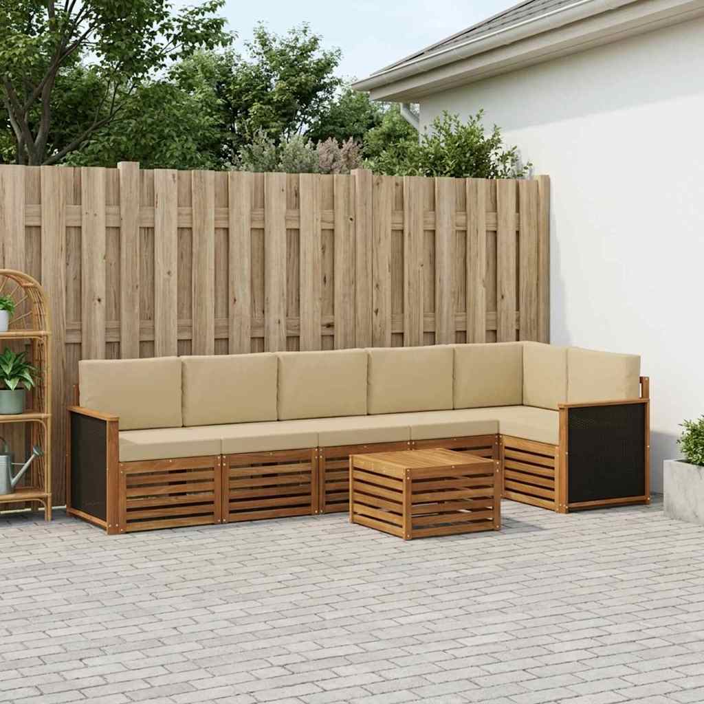 Set divano sezionale con cuscino 6 pcs Naturale | homemem39