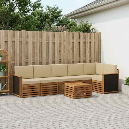 Set divano sezionale con cuscino 6 pcs Naturale | homemem39