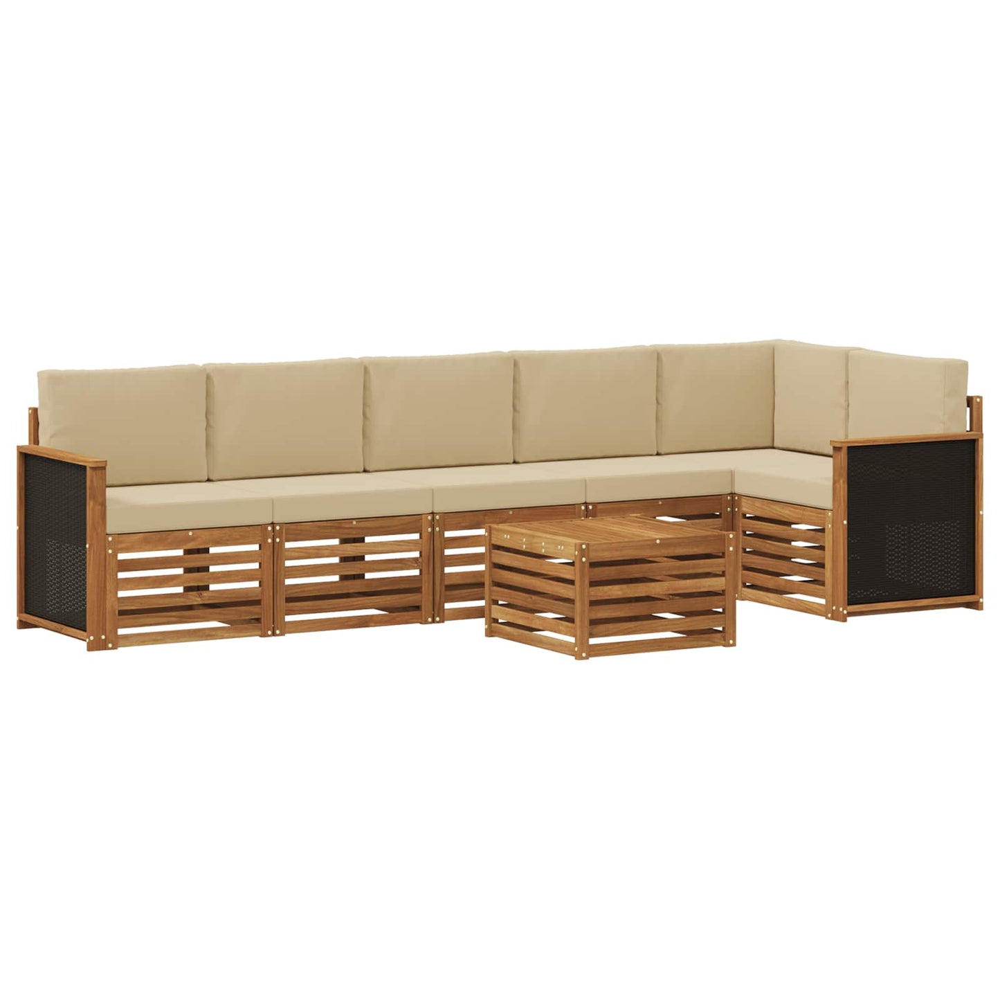 Set divano sezionale con cuscino 6 pcs Naturale | homemem39