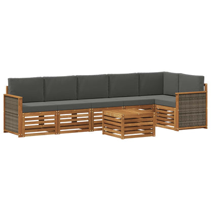 Set divano sezionale con cuscino 6 pcs Naturale e Antracite | homemem39
