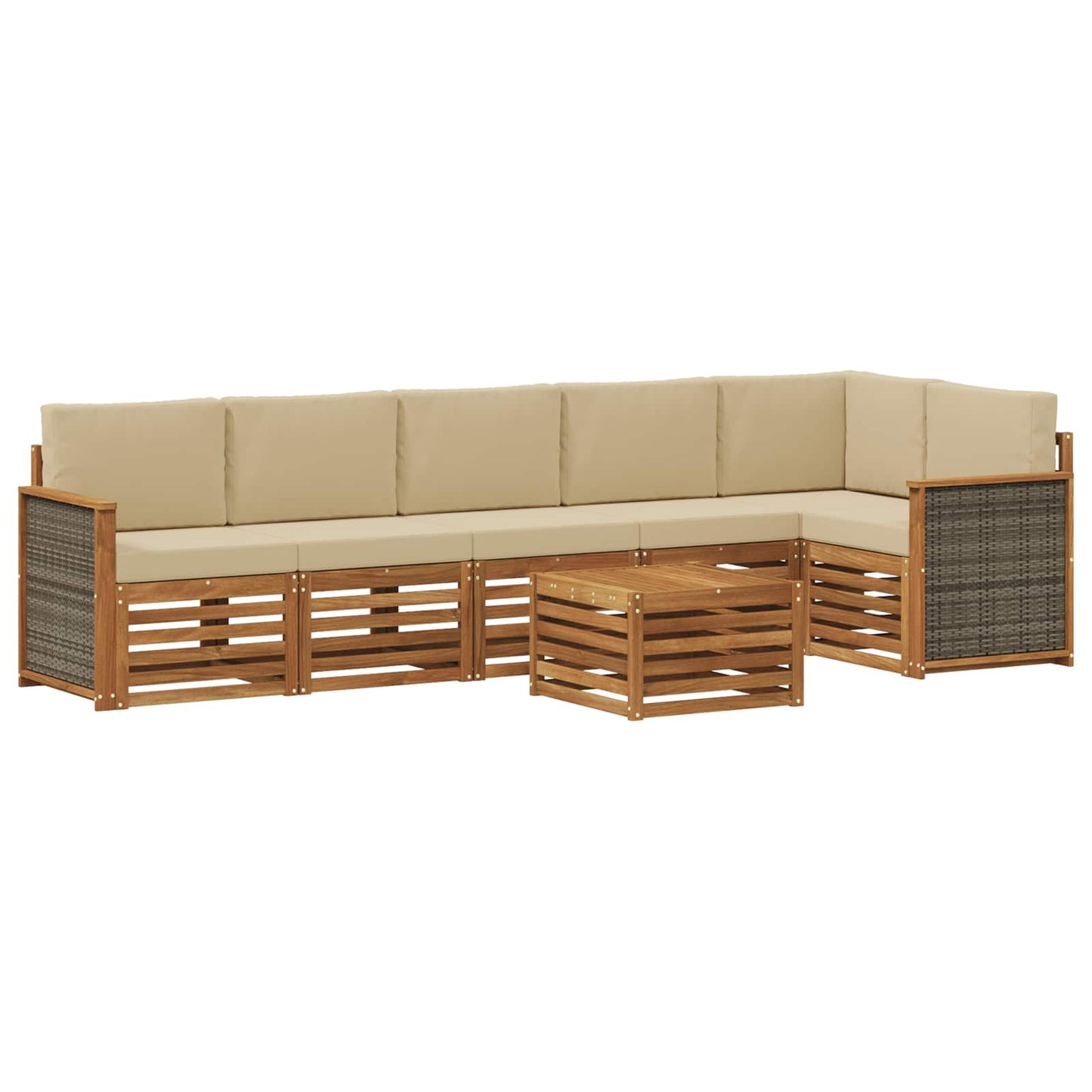 Set divano sezionale con cuscino 6 pcs Naturale | homemem39
