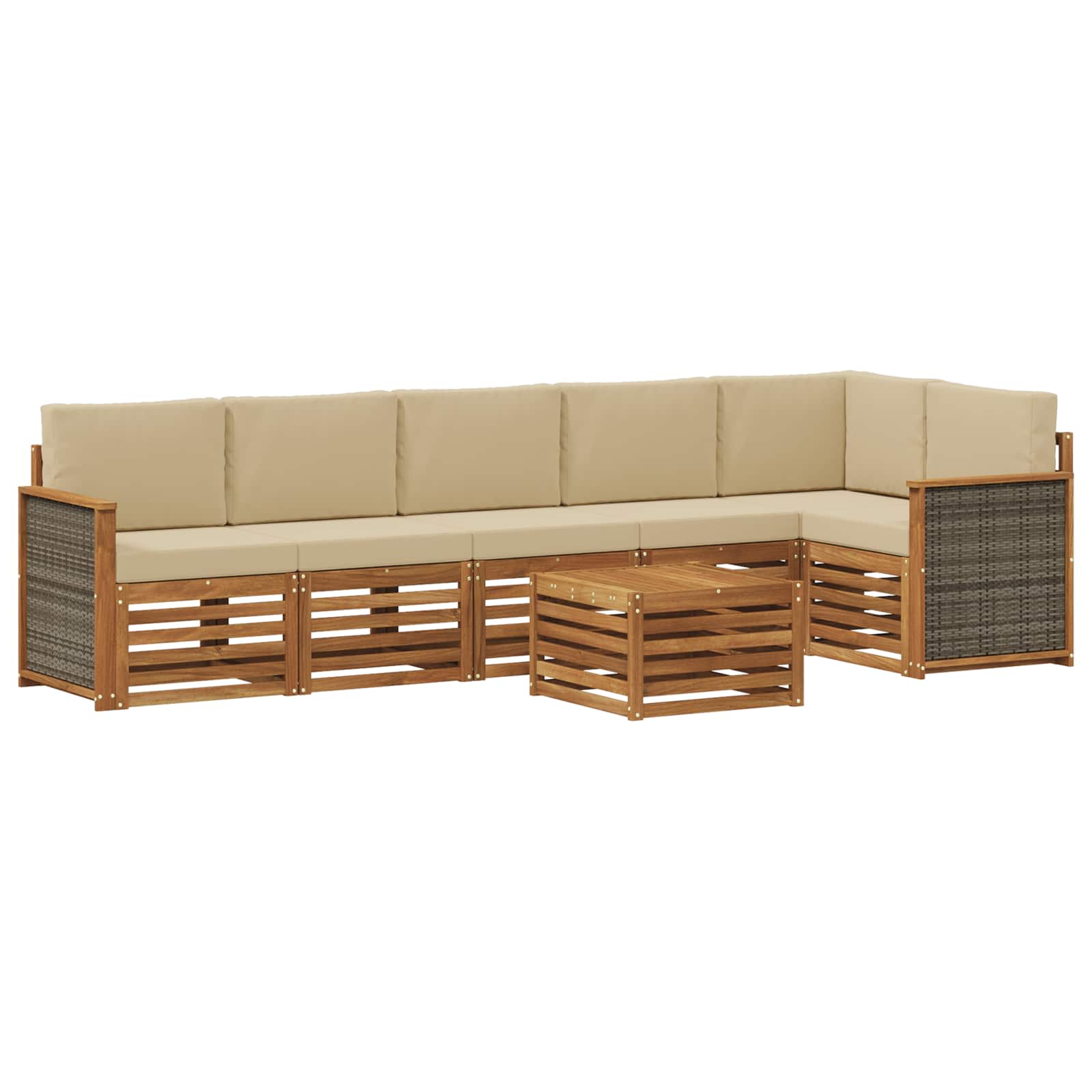 Set divano sezionale con cuscino 6 pcs Naturale | homemem39