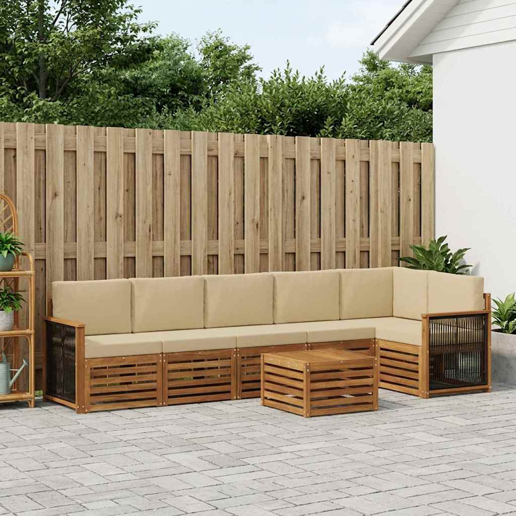 Set divano sezionale con cuscino 6 pcs Naturale | homemem39